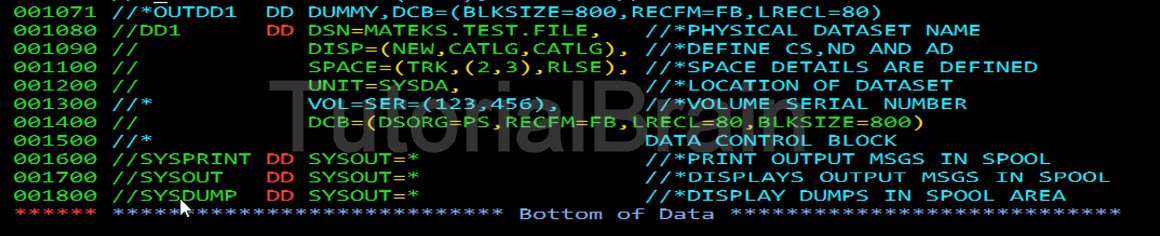 DD Statement in JCL