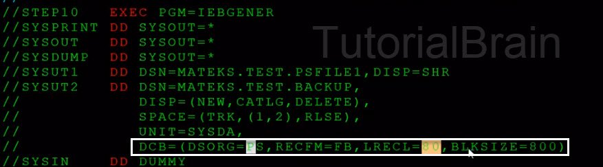 DCB Parameter in JCL