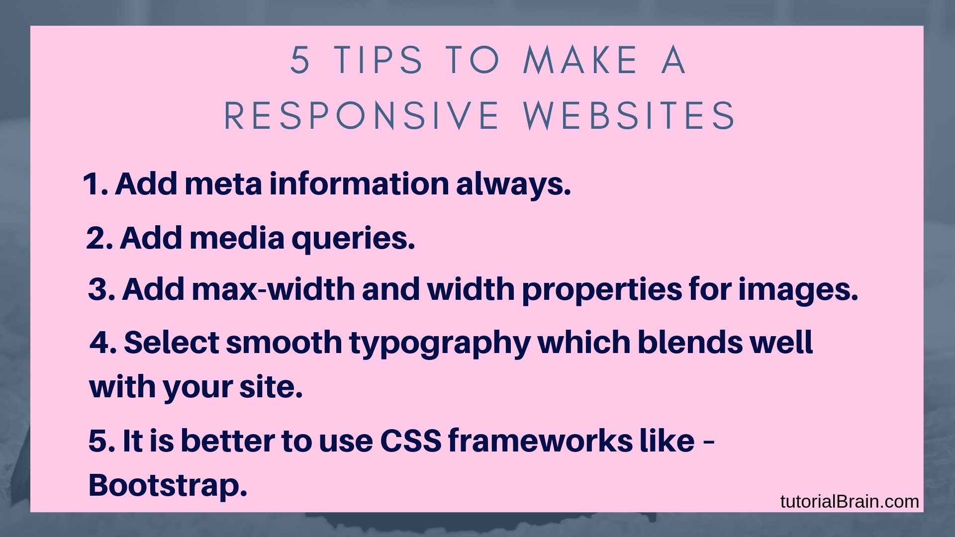 Tips to make Responsive websites