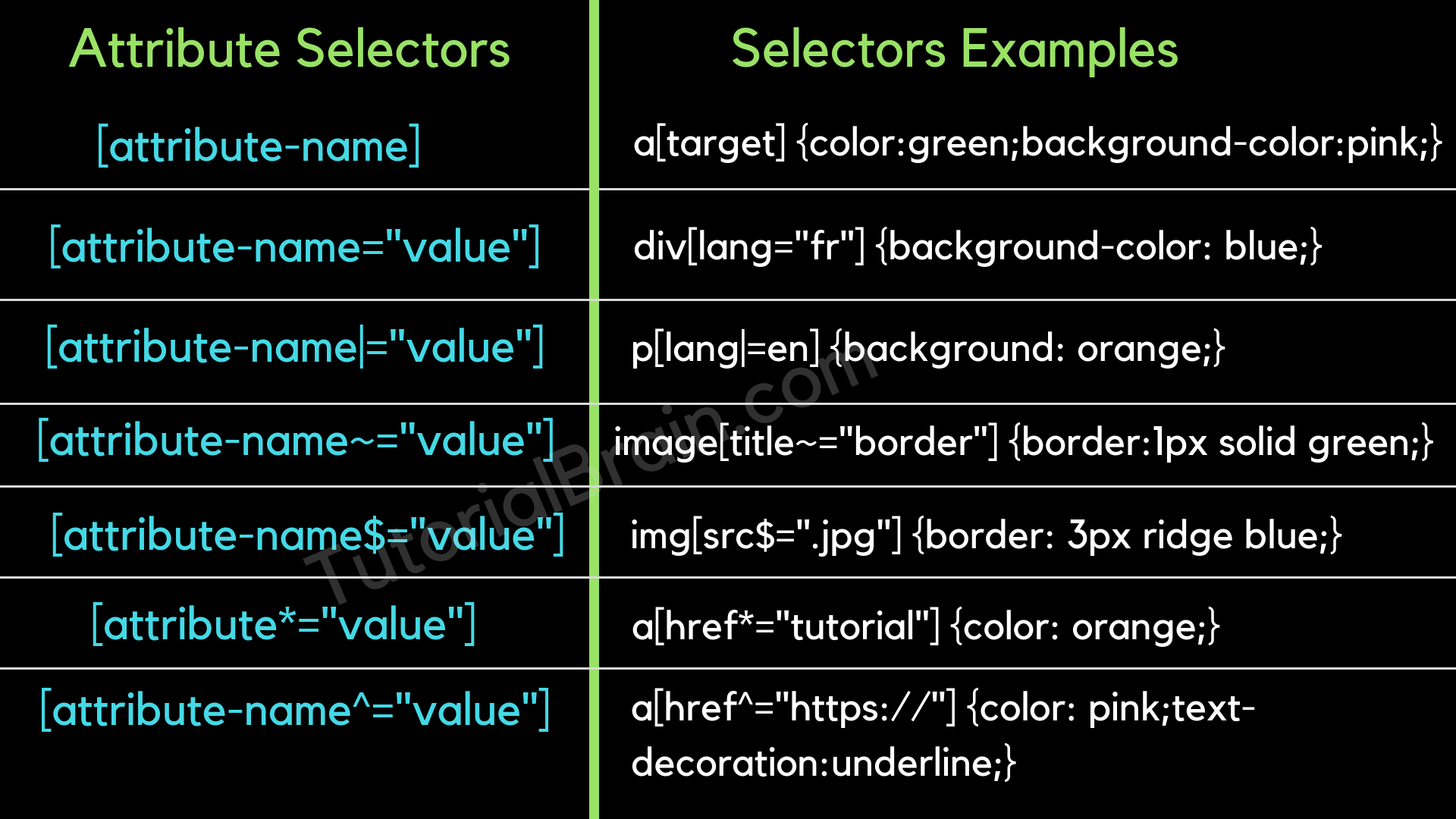 CSS Attribute Selector — TutorialBrain