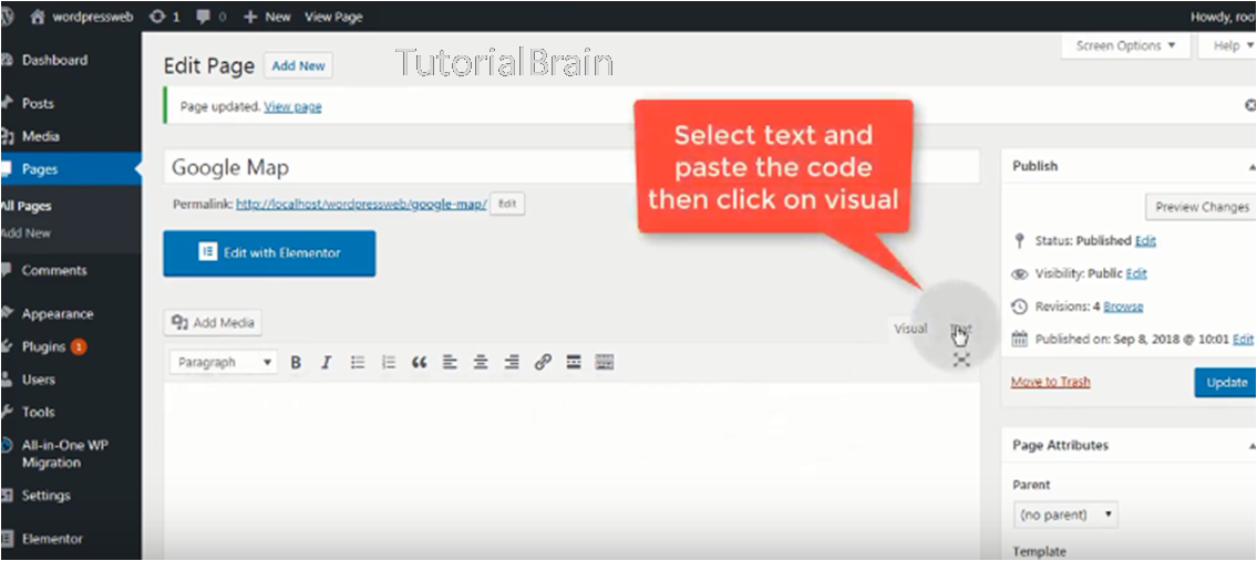 click text to add embed code