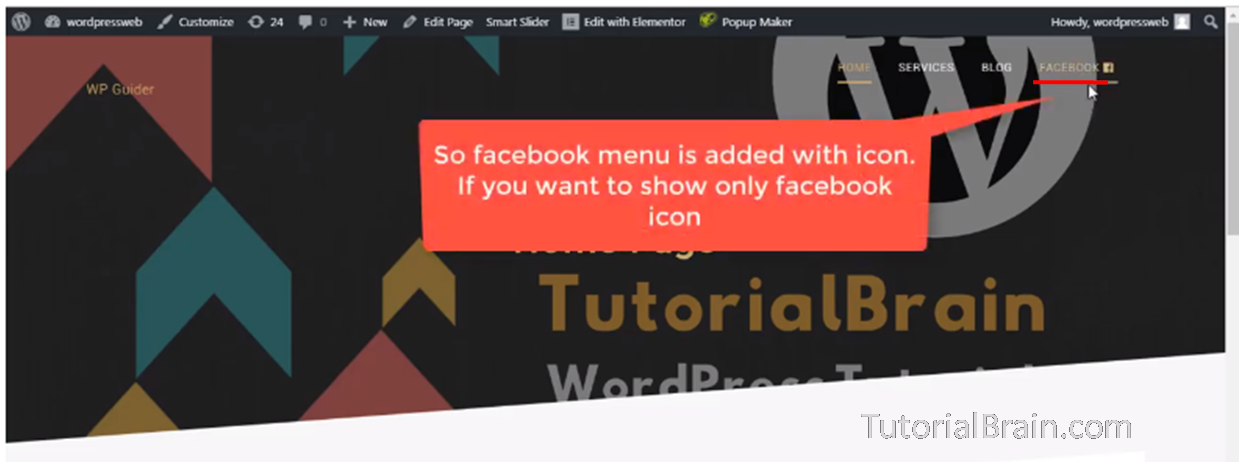 facebook menu