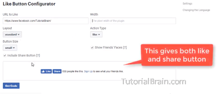 like button configurator
