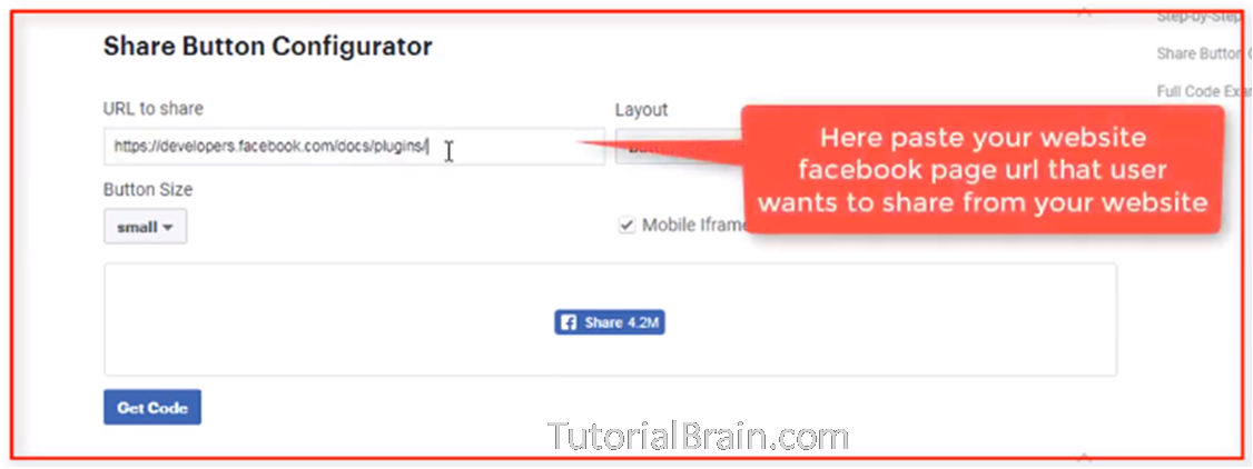 share button configurator