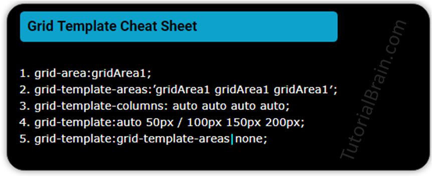 grid template cheat sheet CSS