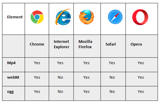 video tag supporting browser