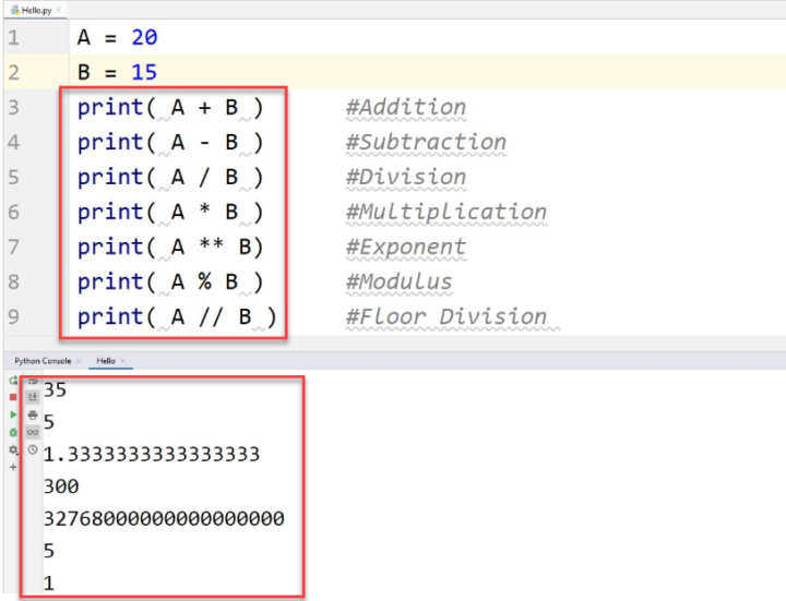 Python Operators — TutorialBrain