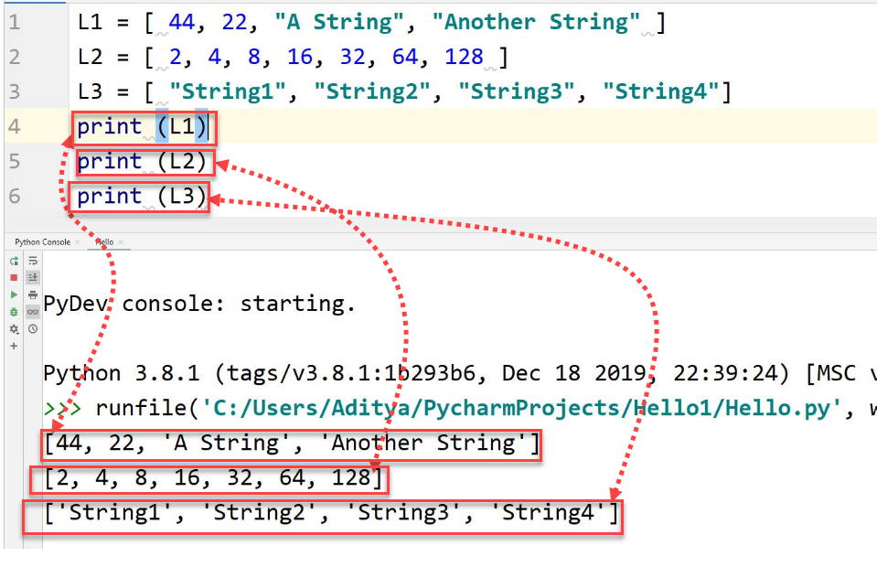 Python creating list