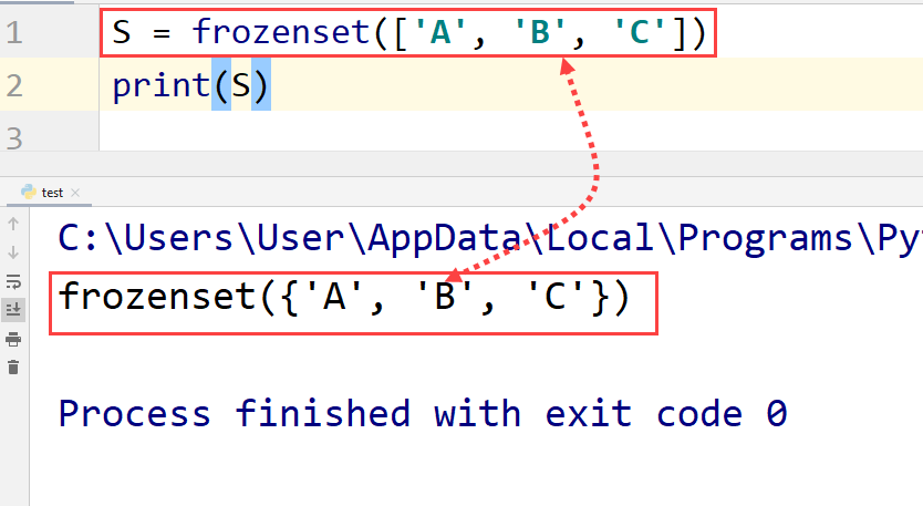 Python frozenset()