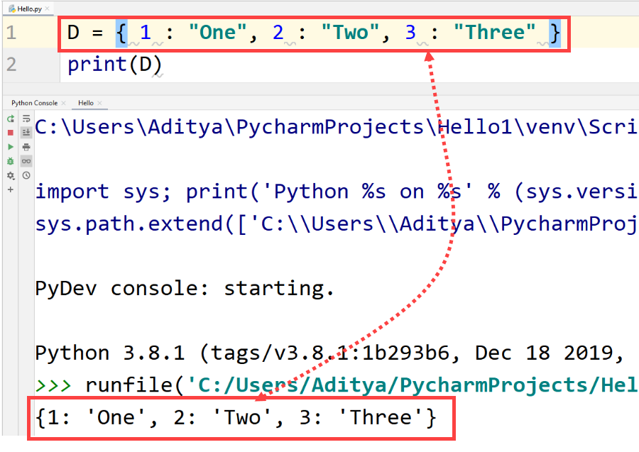 Python creating dictionary