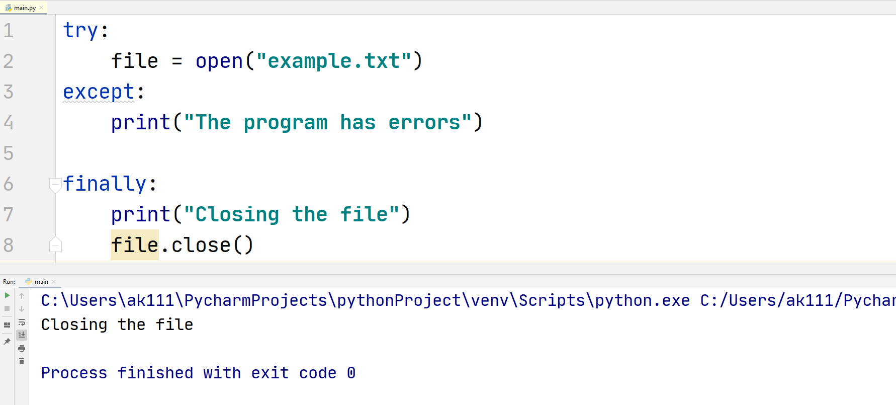 Python Try Except — TutorialBrain