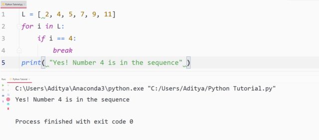 Python Break — TutorialBrain