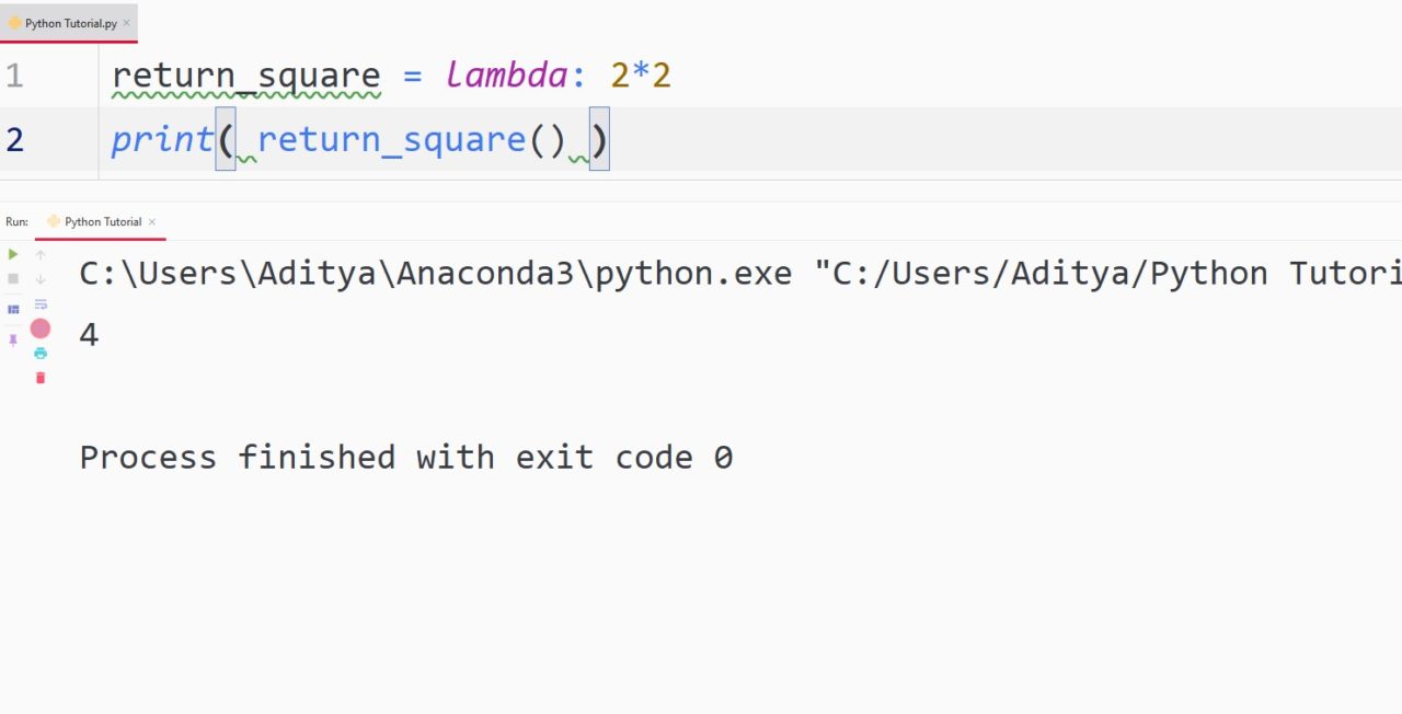 Python Lambda — TutorialBrain