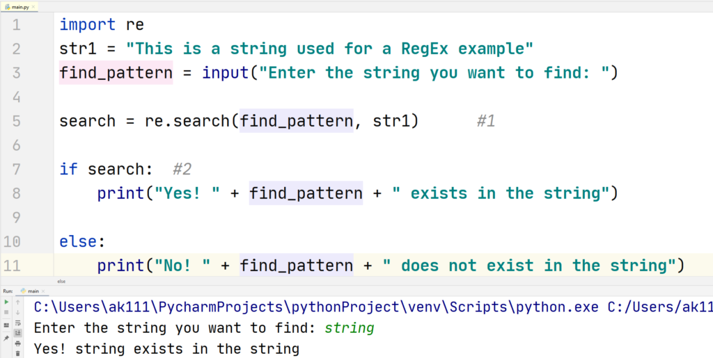 Python RegEx-re Module example