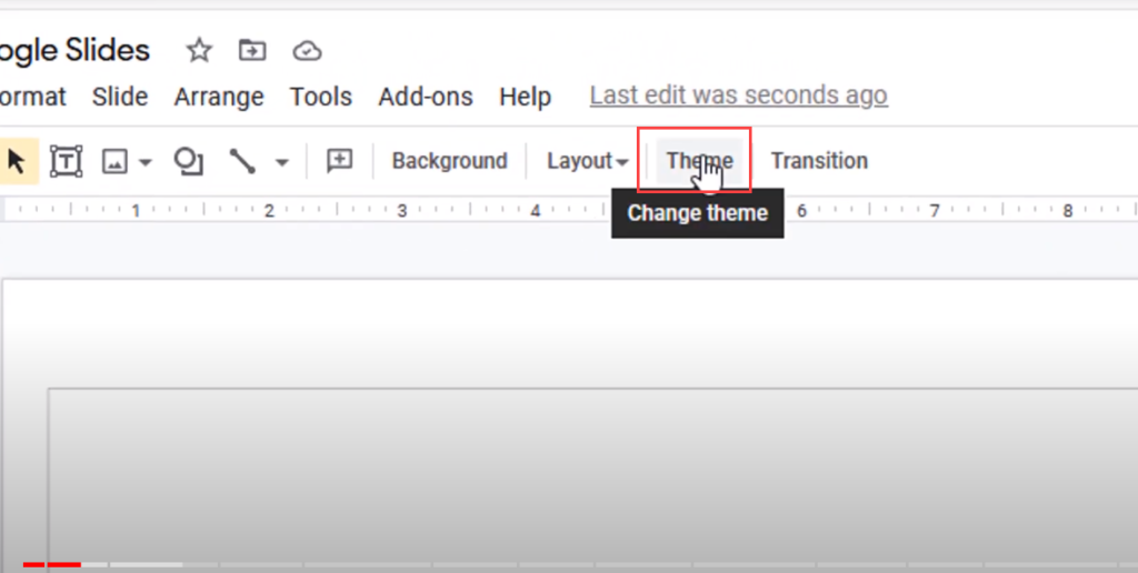 Google slides theme tool-bar