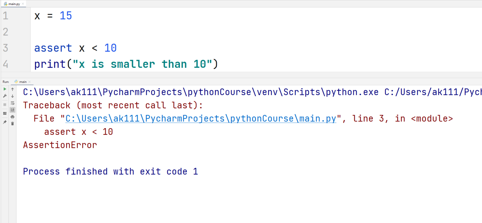 Python Assert Keyword — TutorialBrain