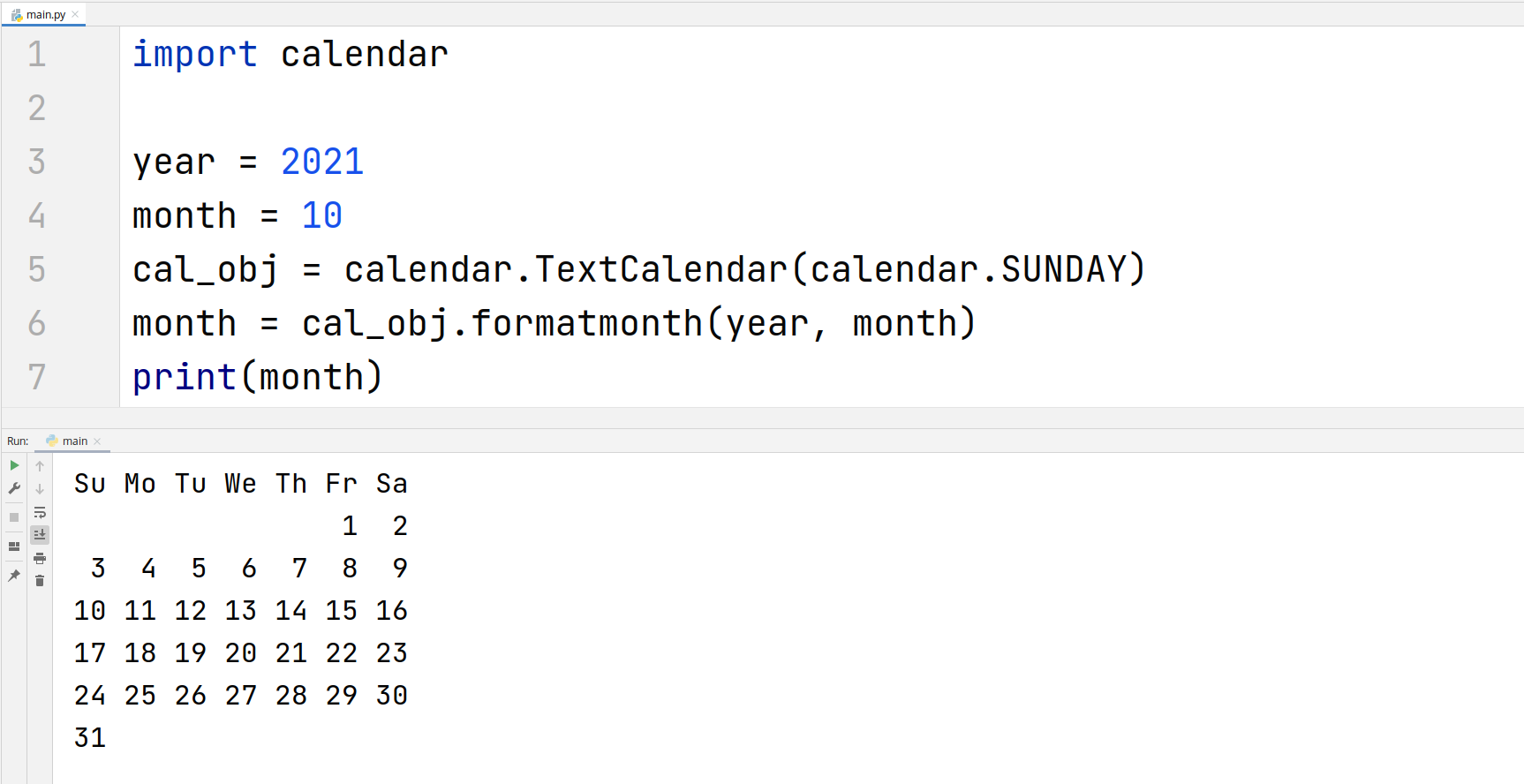 Python Calendar Tutorialbrain