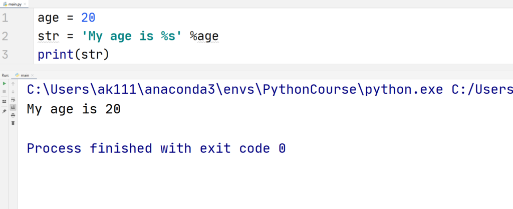 Python String Formatting - The percent operator - 1