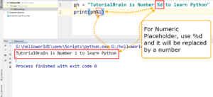 Python Placeholder — TutorialBrain