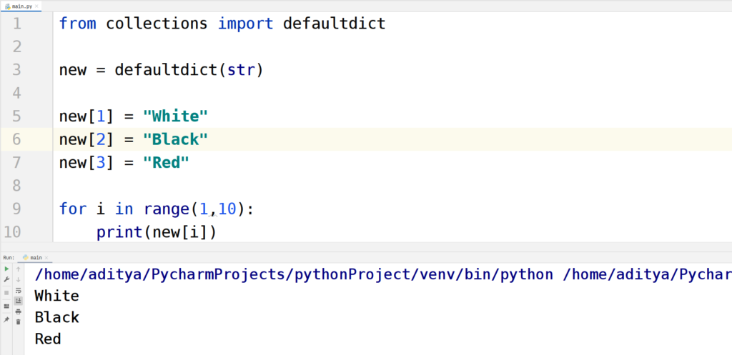 Python Collections defaultdict